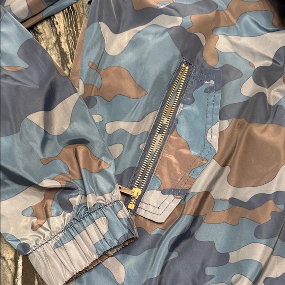 Ci Sono Blue and Brown Camouflage Jacket - Picture 3 of 11